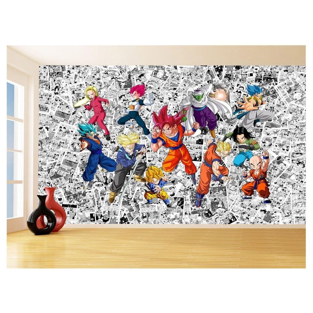 Papel De Parede 3D Dragon Ball Goku Vegeta Anime 3,5M Dbz95
