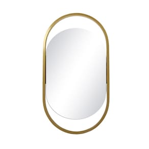 Espelho decorativo glam dourado 80x43cm oblongo