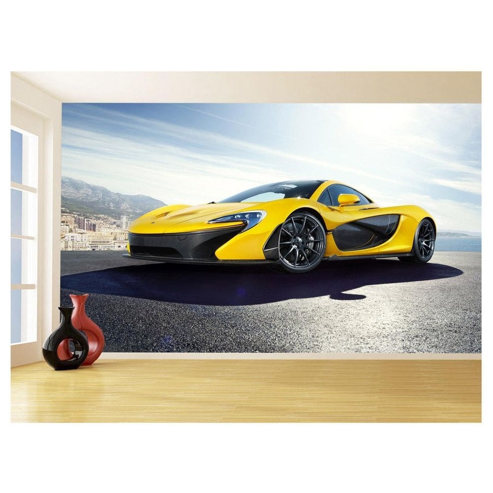 Papel De Parede 3D Carro Mc Laren Pista Super 3,5M Car254