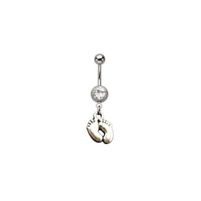 Piercing umbigo flexível gestante azul/rosa prateado