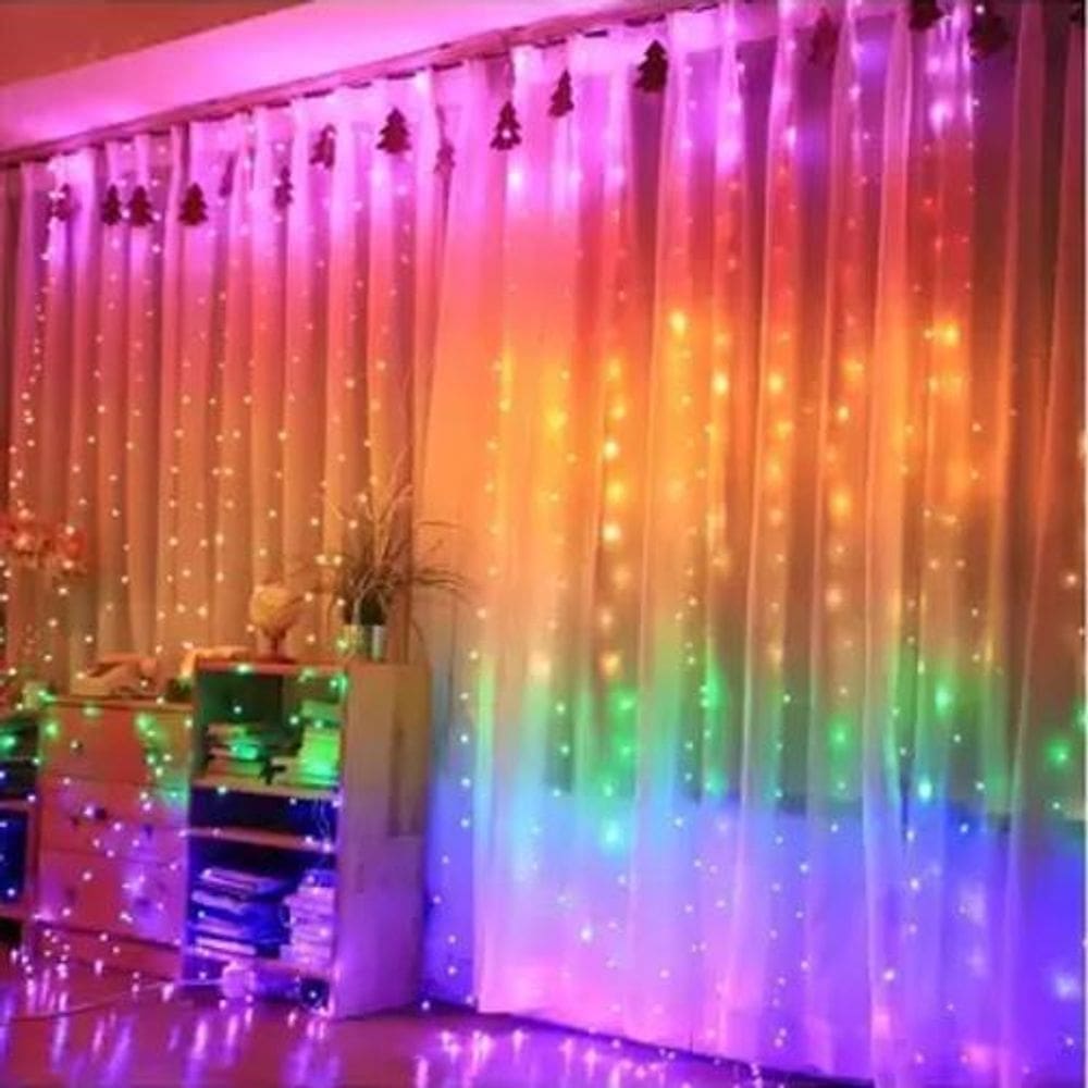 Cortina de Natal 304 Led Coloridos - 3x2m