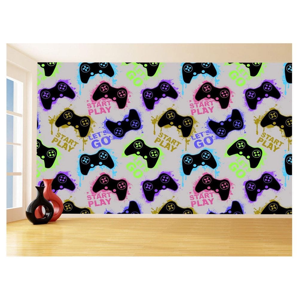 Papel De Parede 3D Infantil Controle Game Jogo 3,5M Azs290
