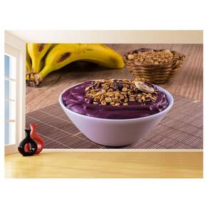 Papel De Parede 3D Alimentos Açai Tigela Frutas 3,5M Al443