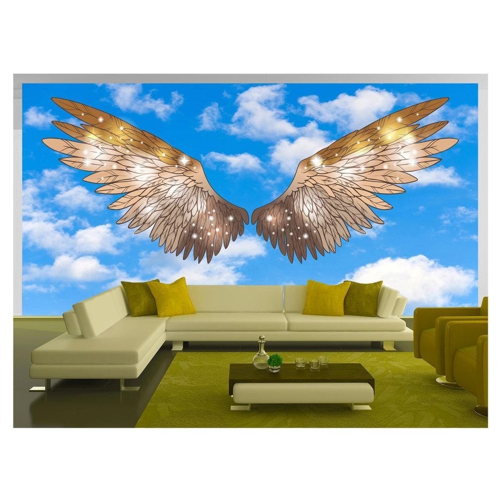 Papel De Parede 3D Arte Asas Selfie Insta Cores 3,5M Tra325