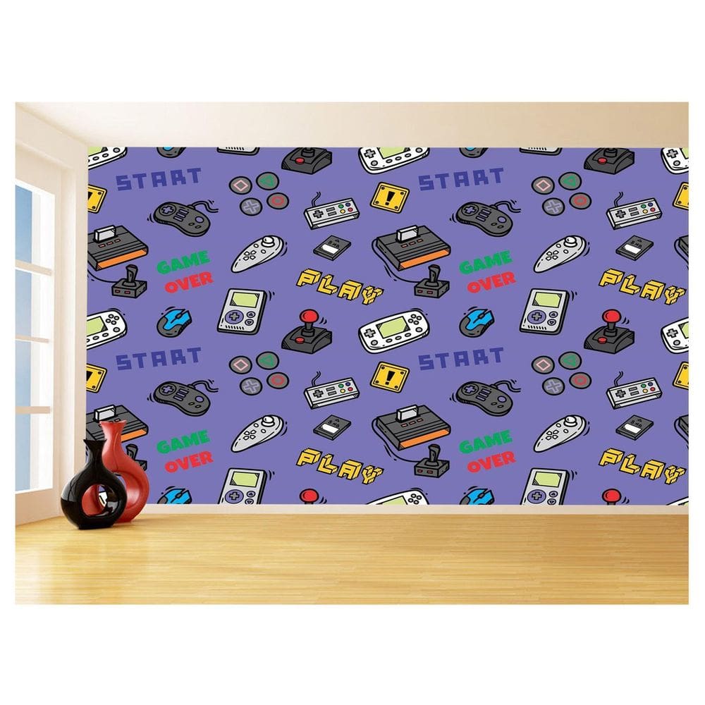 Papel De Parede 3D Infantil Controle Game Jogo 3,5M Azs210