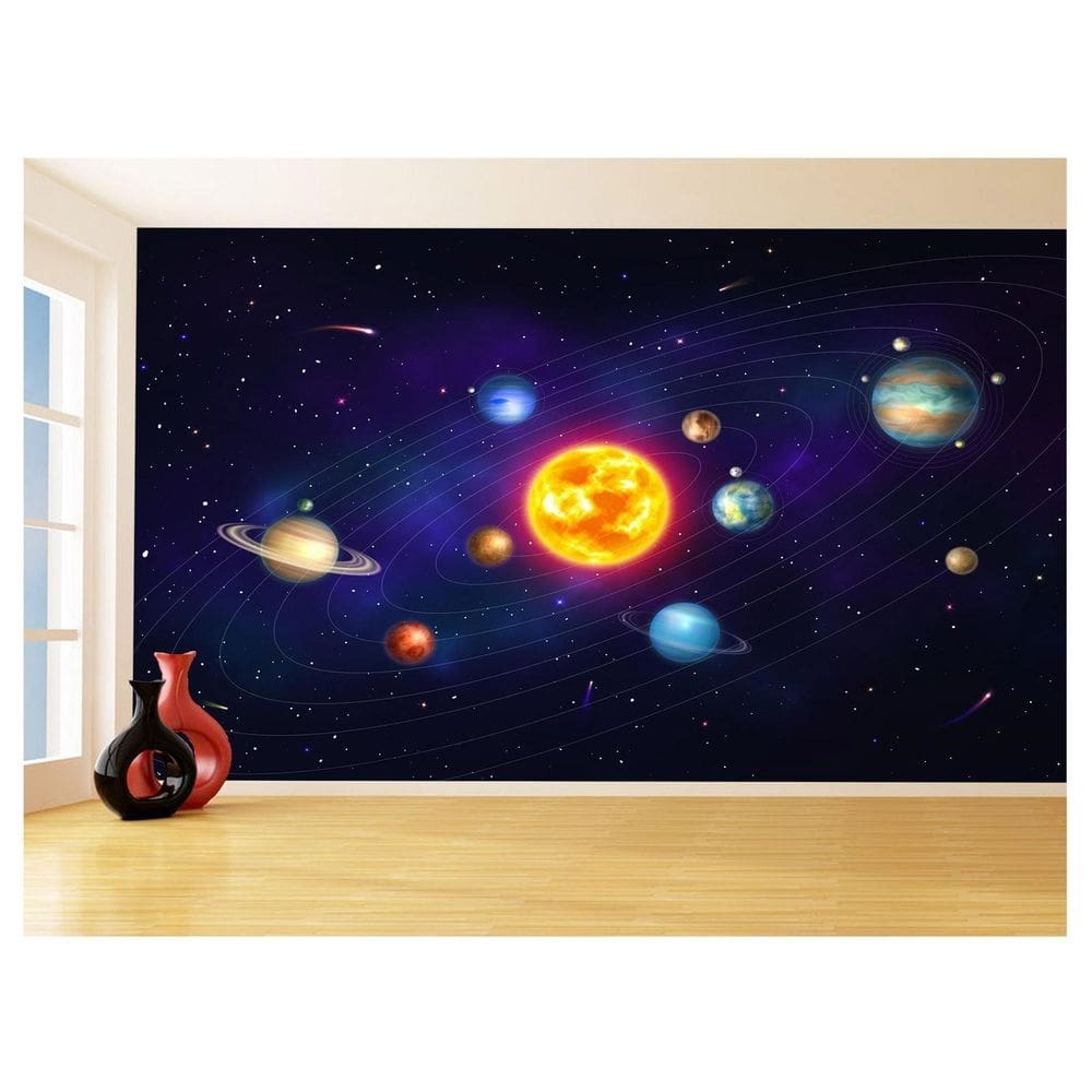 Papel De Parede 3D Espaço Estrelas Planetas 3,5M Nsp192