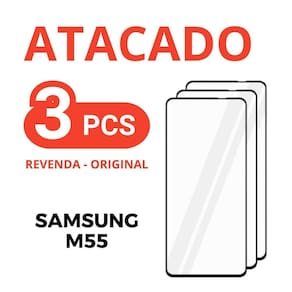 Kit 3 película de vidro temperado 3d samsung m55 +
