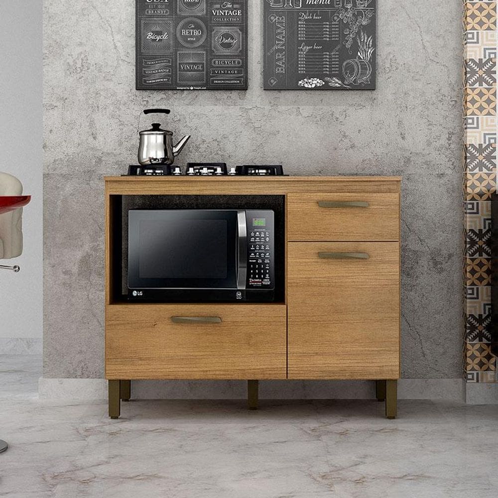 Balcão para Cooktop Ambiente Teresina Cinamomo - Valdemóveis