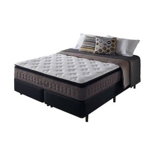 Cama Box King + Colchão Molas Ensacadas Visco Gel Nashville Pillow Top 193x203x67cm