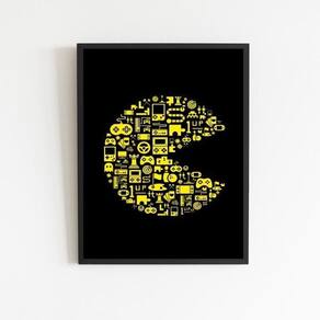 Quadro Gamer Games Símbolos 45X34Cm