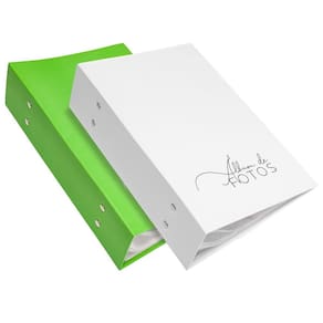 2 albuns para 500 fotos 10x15 verde greenery e branco fosco