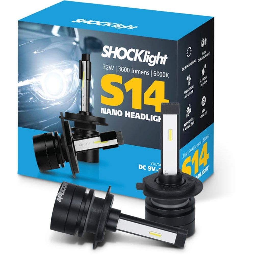 Par Lâmpada Shocklight Super LED S14 Nano 32W 6000K 3600 Lumens