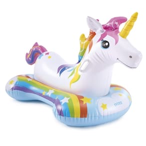 Bóia Bote Inflável Infantil Cavalinho Unicórnio 163cm - Intex
