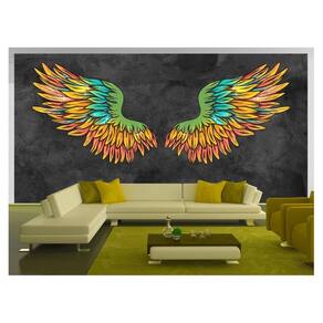Papel De Parede 3D Arte Asas Selfie Insta Cores 3,5M Tra410