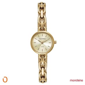 Relógio Mondaine Feminino Dourado 32589LPMVDM1+Corrente