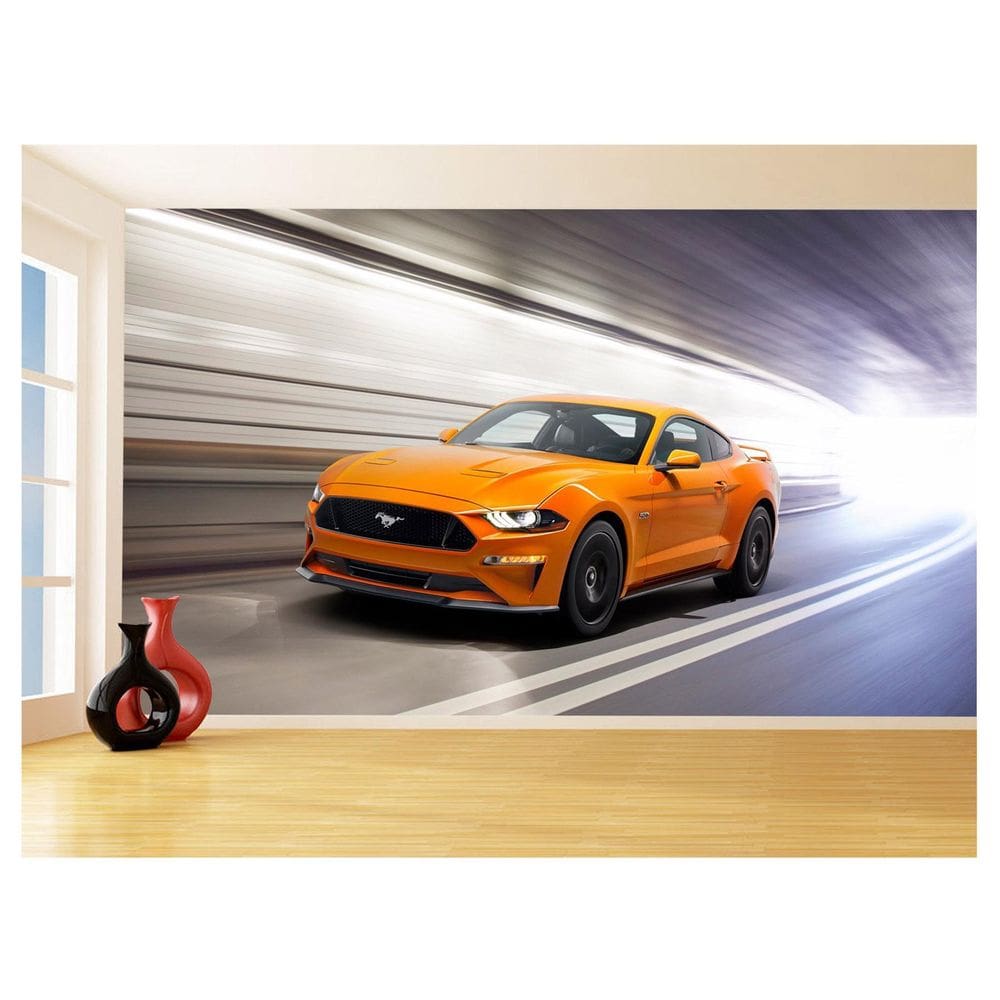 Papel De Parede Carro Ford Mustang Pista Tunel 3,5M Car71