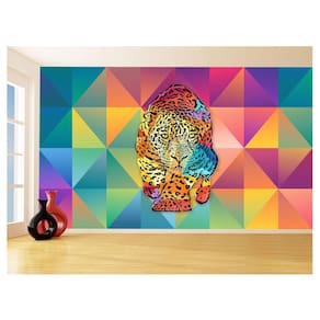 Papel De Parede 3D Animais Pop Art Onça Pintada 3,5M Pxa92