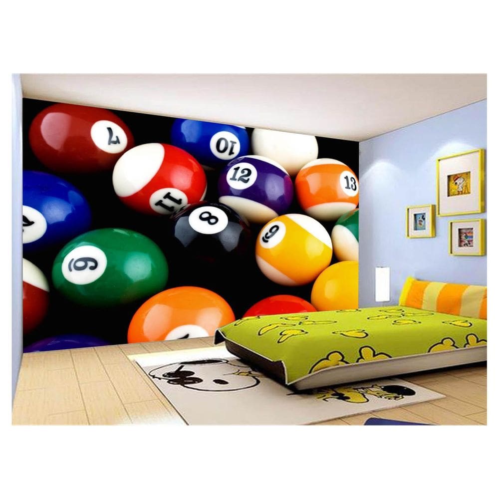 Papel De Parede 3D Salão De Jogos Bilhar Sinuca 3,5M Jcs31