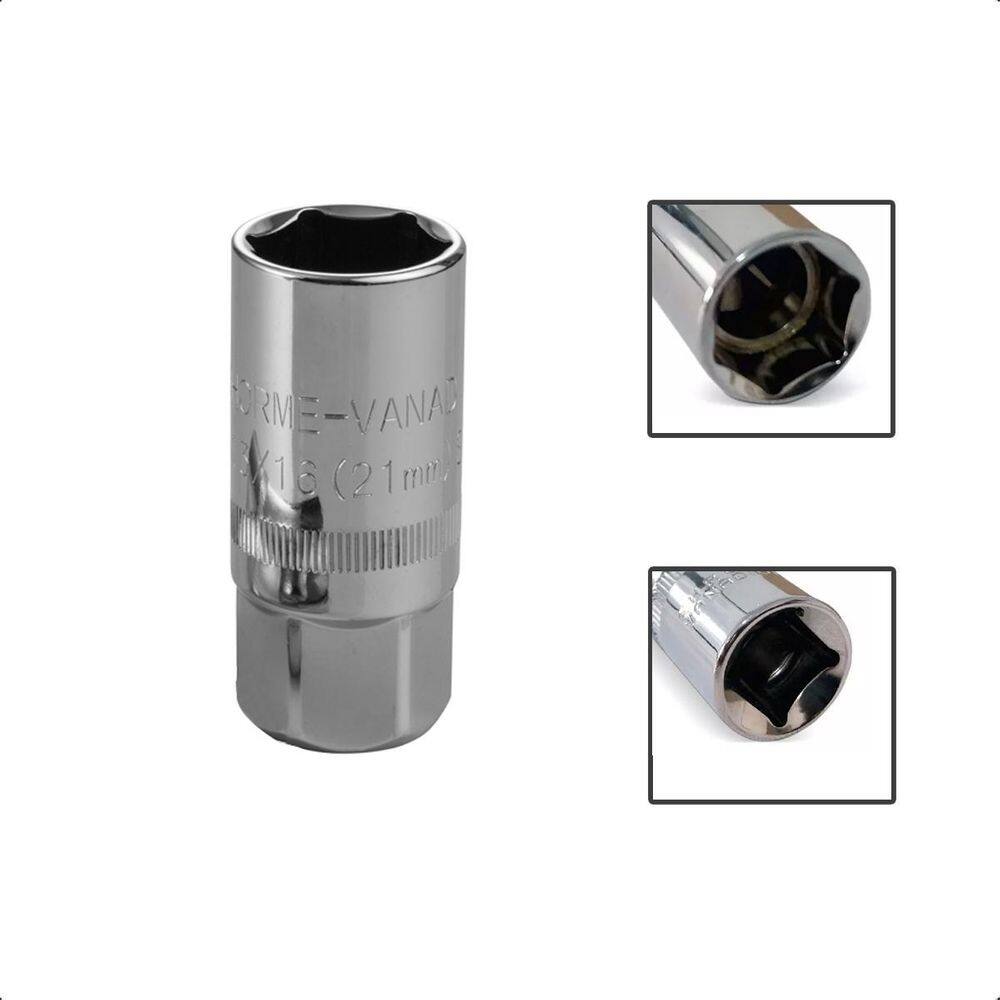 Soquete De Retirar Vela Imantado Encaixe 1/2 16Mm Sextavado