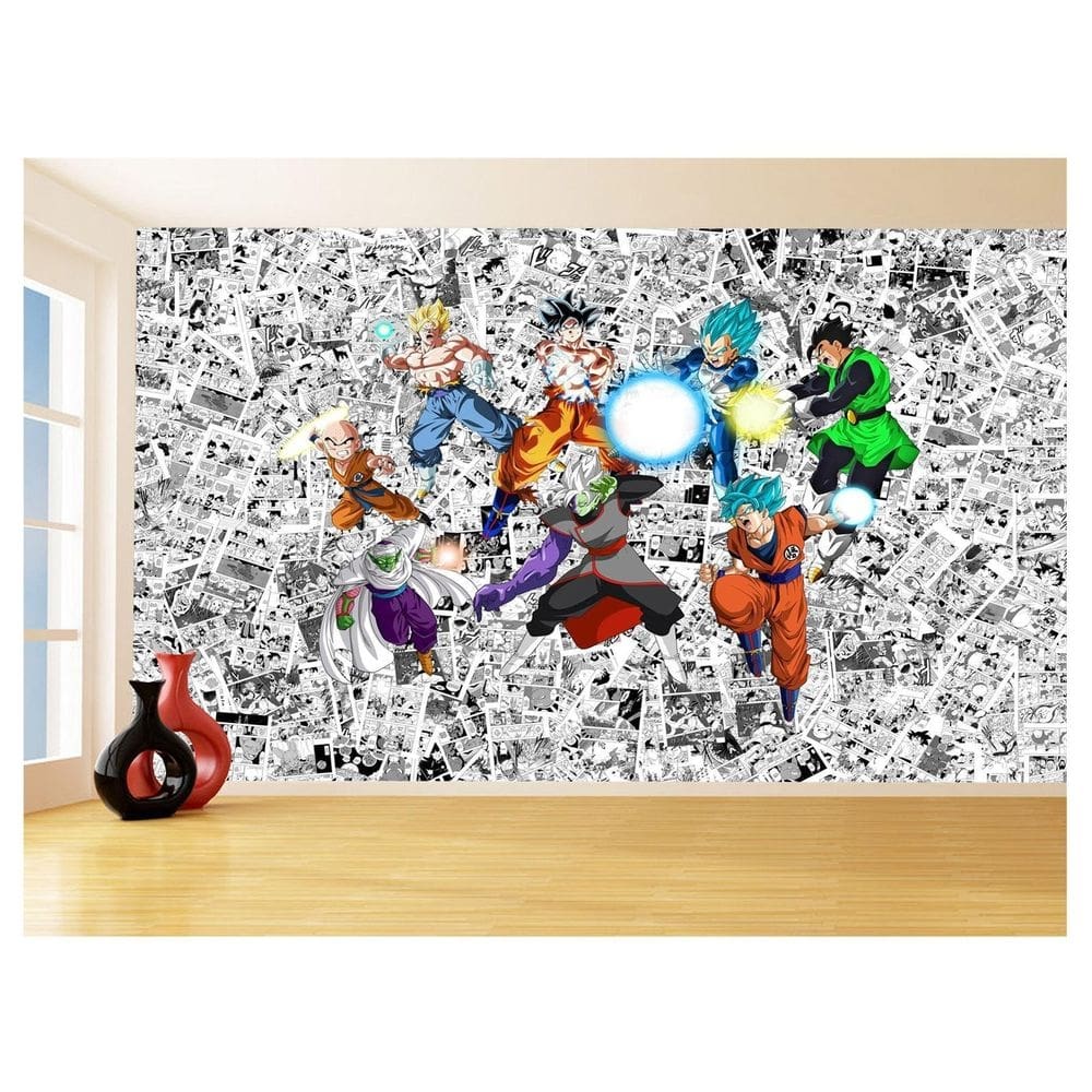 Papel De Parede Dragon Ball Goku Vegeta Anime 3,5M Dbz142