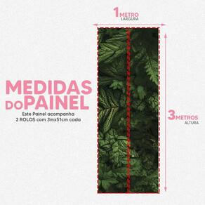 Papel De Parede Painel 3D Folhas Verdes Pinheiro Viníl 1M