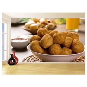Papel De Parede 3D Alimentos Salgados Coxinhas 3,5M Al496