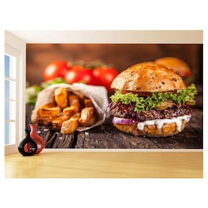 Papel De Parede 3D Alimentos Lanches Artesanais 3,5M Al423