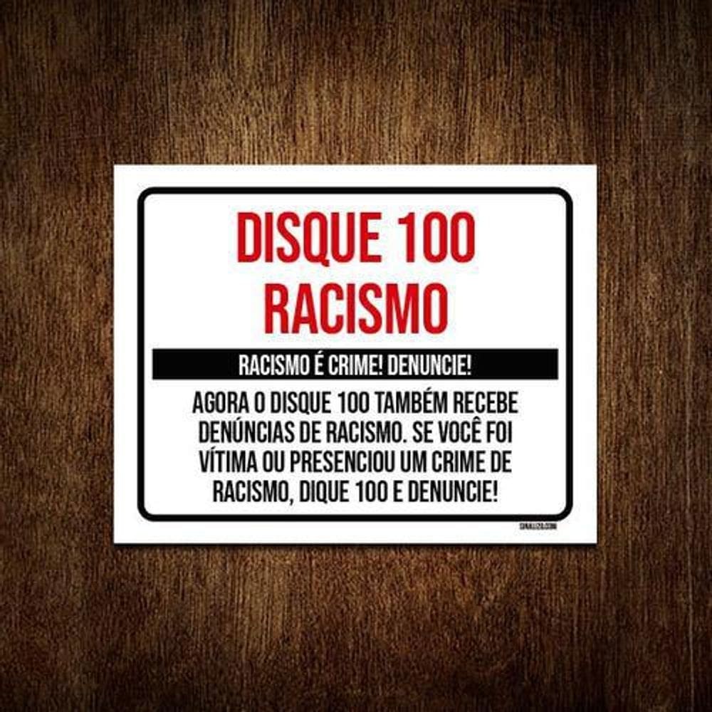 Kit 3 placas disque 100 denuncie crime