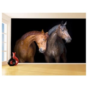 Papel De Parede Animais Casal Cavalos Fazenda 3,5M Anm321