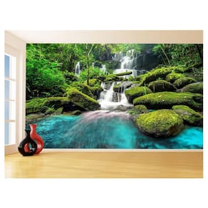 Papel De Parede 3D Paisagem Cachoeira Florestas 3,5M Nch244