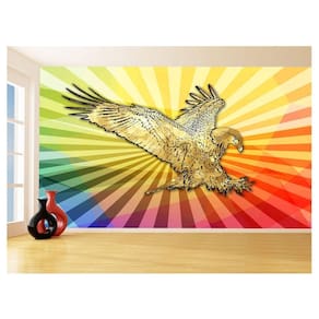 Papel De Parede 3D Animais Pop Art Águia Voando 3,5M Pxa249