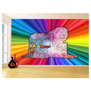 Papel De Parede Animais Pop Art Familia Leões 3,5M Pxa412