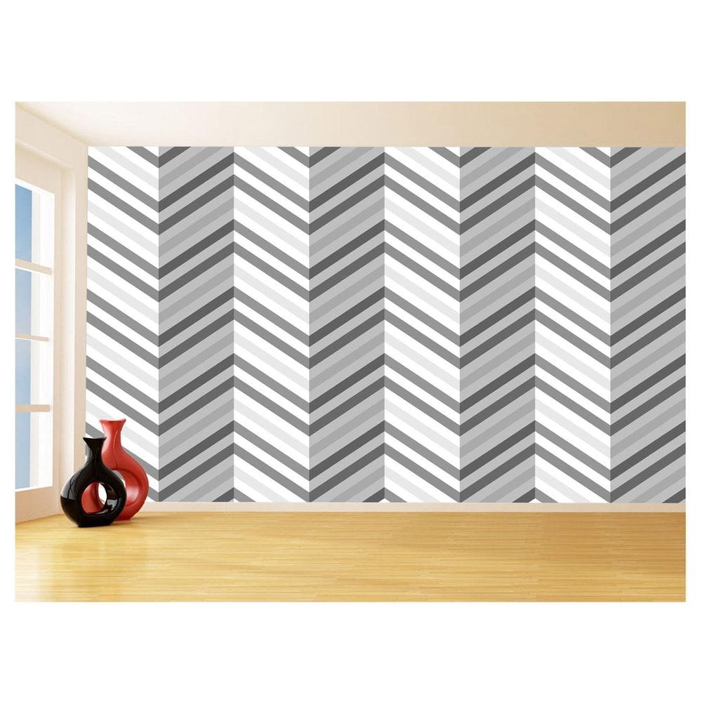 Papel De Parede 3D Sala Chevron Zig Zag Listras 3,5M Zig06