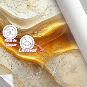 Papel De Parede Painel 3D Mármore White Ouro 3M