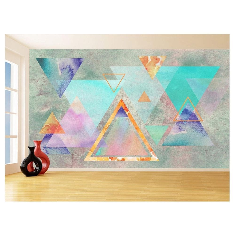 Papel De Parede 3D Estilo Marmore Cores Formas 3,5M Mbr44