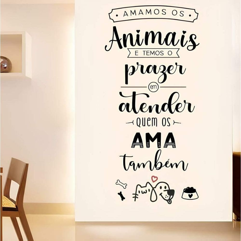 Adesivo De Parede Amamos Os Animais