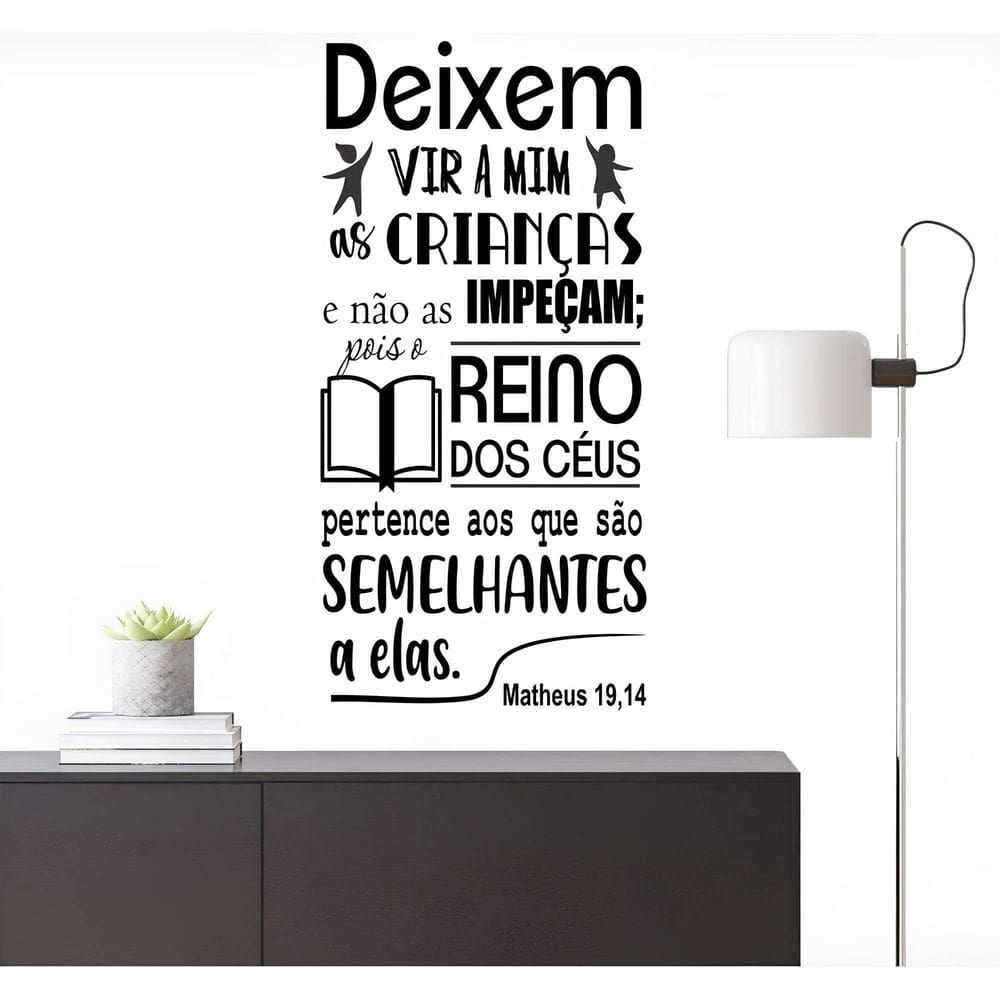 Adesivo De Parede Deixe Vim A Mim As Crianças