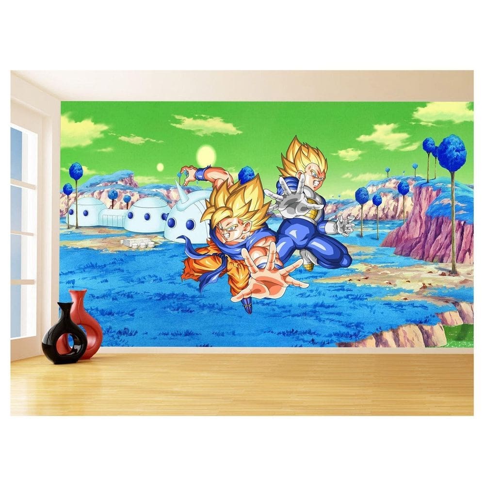 Papel De Parede Dragon Ball Goku Vegeta Anime 3,5M Dbz414