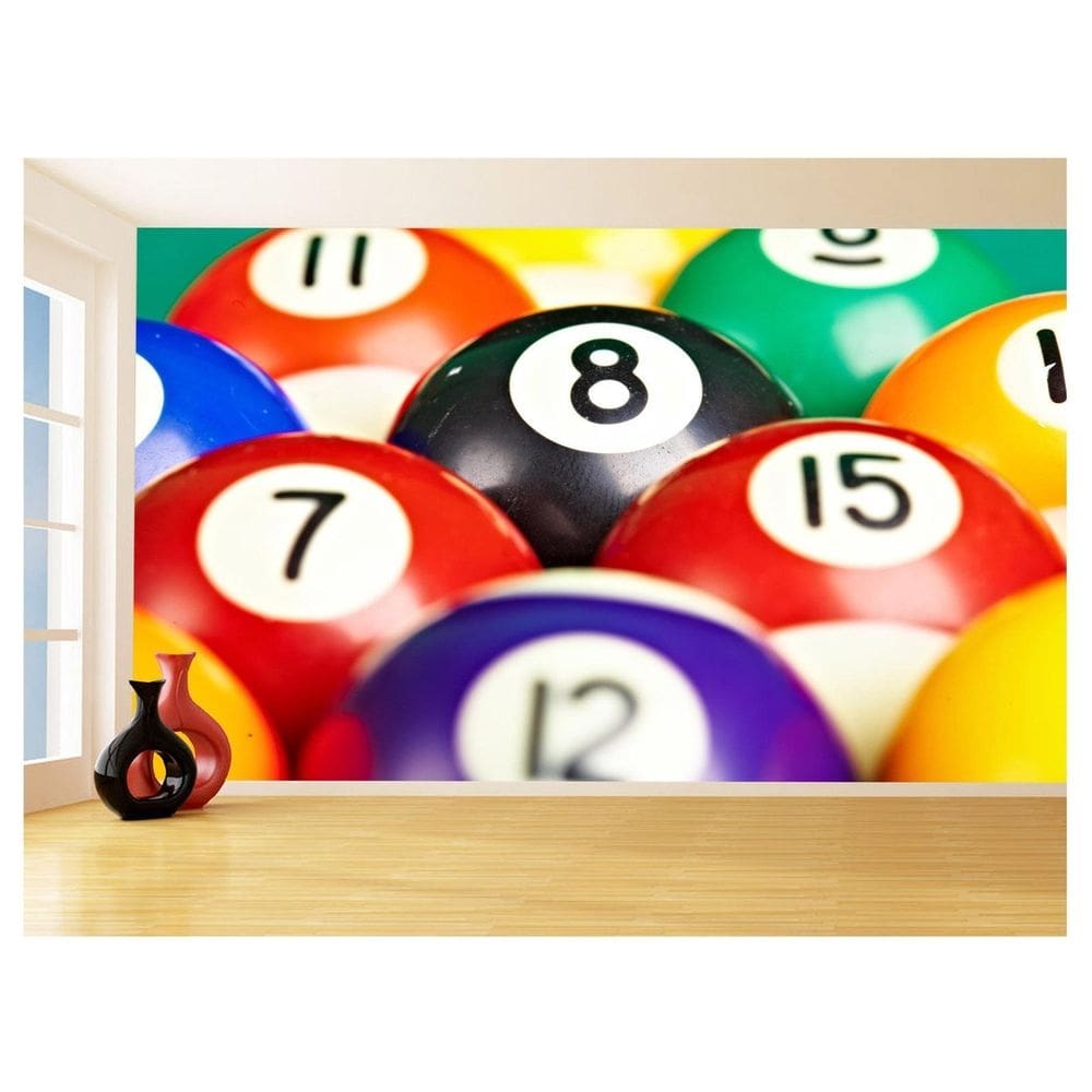 Papel De Parede 3D Salão De Jogos Bilhar Sinuca 3,5M Jcs02