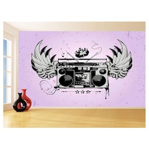 Papel De Parede 3D Musica Toca Fita Retrô Tape 3,5M Mus43
