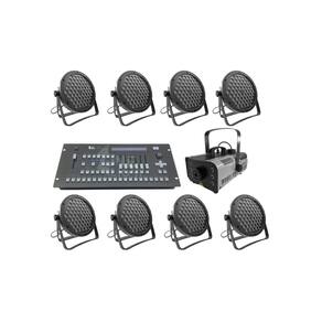Kit 8 Par Led Slim 60 Led 3W+Máq Fumaça 1200W+Mesa Pilot