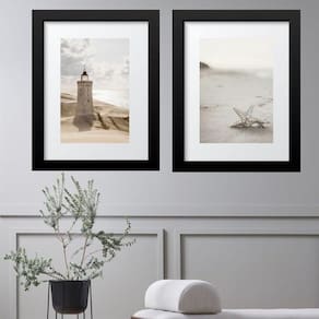 Kit 2 Quadros Grandes Praia Farol - 60X48Cm