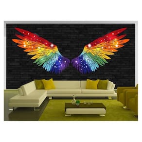 Papel De Parede 3D Arte Asas Selfie Insta Cores 3,5M Tra434