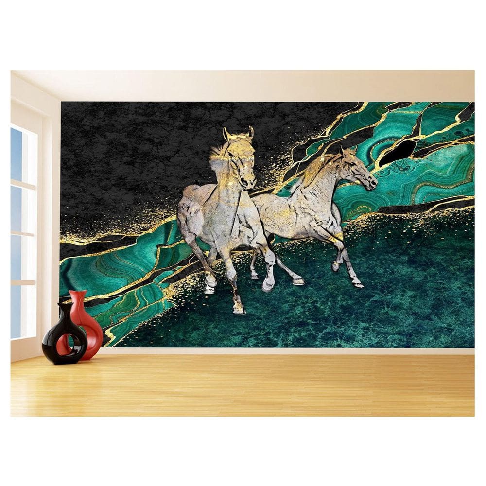 Papel De Parede Animais Pop Art Cavalos Cores 3,5M Pxa349