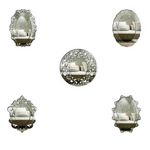 Kit Espelhos Venezianos Ddek Matera 5 Peças - Prata