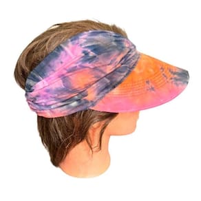 Chapeu Viseira Turbante Colorida Proteção Sol Praia-Kit 2Un