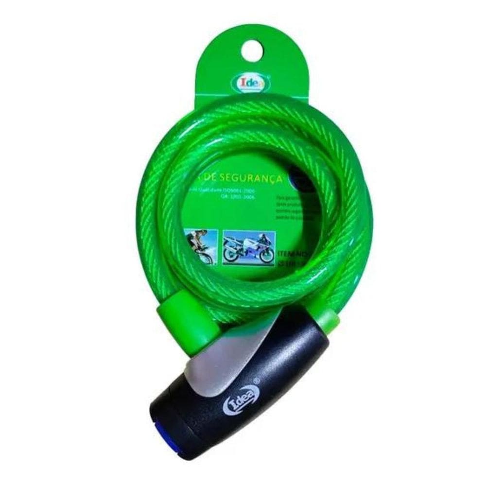 Corrente Cadeado Trava Bicicleta Chave Aço Estepe 12X1800Mm