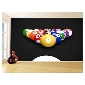 Papel De Parede 3D Salão De Jogos Bilhar Sinuca 3,5M Jcs34