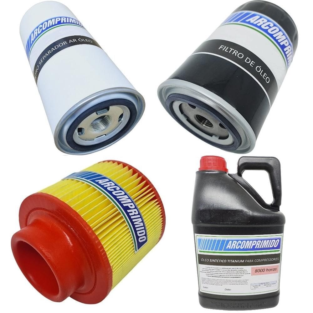 Filtros e 5L Óleo Sintético para Compressor Compair L11