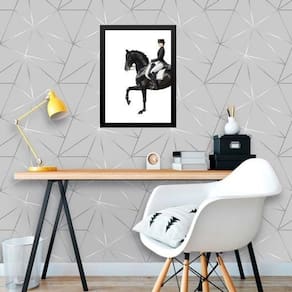 Quadro Hipismo - Mulher Montada Cavalo 33X24Cm - Com Vidro